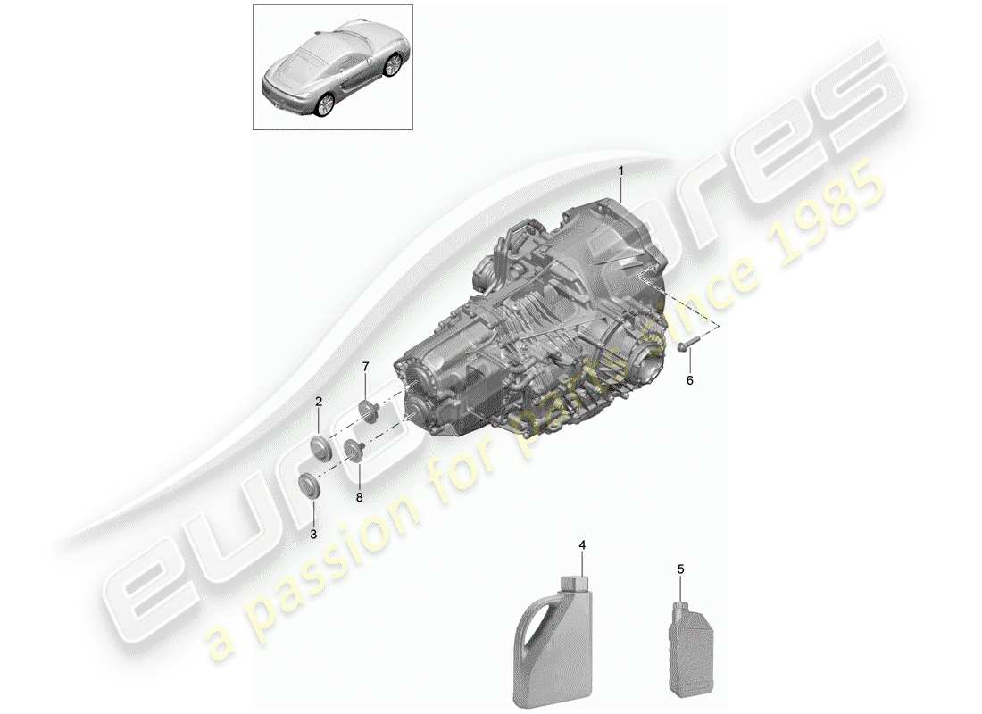 porsche 2015 (981 cayman) - pdk - diagramma delle parti