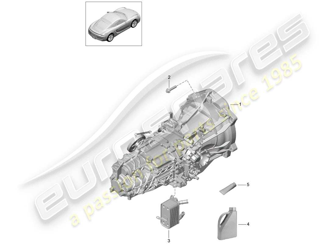 porsche 2015 (981 cayman) cambio manuale diagramma delle parti