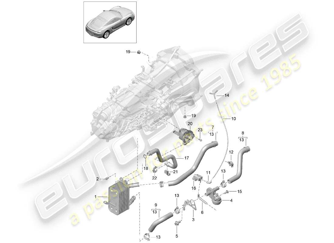 porsche 2015 (981 cayman) cambio manuale diagramma delle parti