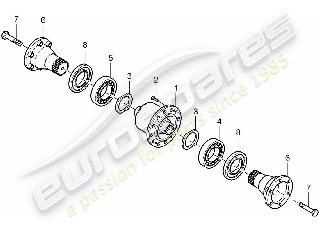 porsche 2009 997-2 turbo / gt2 differenziale a slittamento limitato schema delle parti