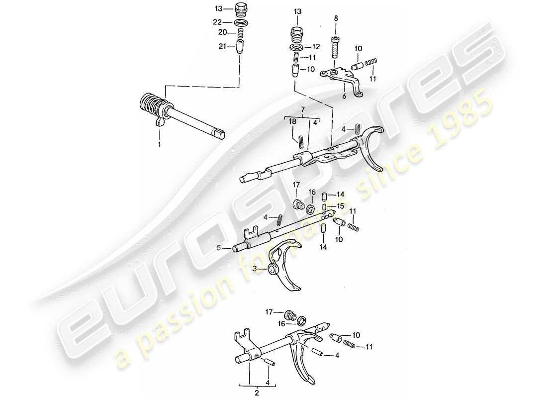 porsche 1991 (944) comando trasmissione - per - cambio manuale diagramma delle parti