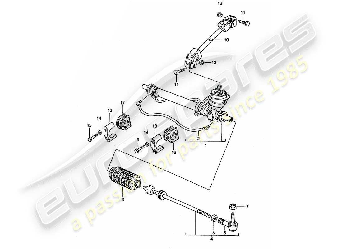 porsche 1994 (968) servosterzo - sterzo - asta sterzo schema delle parti