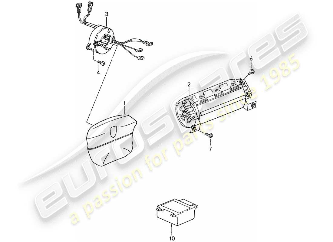 porsche 1994 (993) airbag - vedi informazioni tecniche - gr.6 nr.5/96 schema delle parti