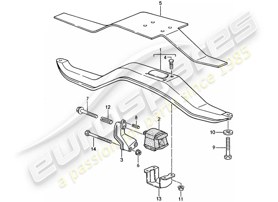 porsche 1995 (968) cambio manuale - sospensione della trasmissione diagramma delle parti