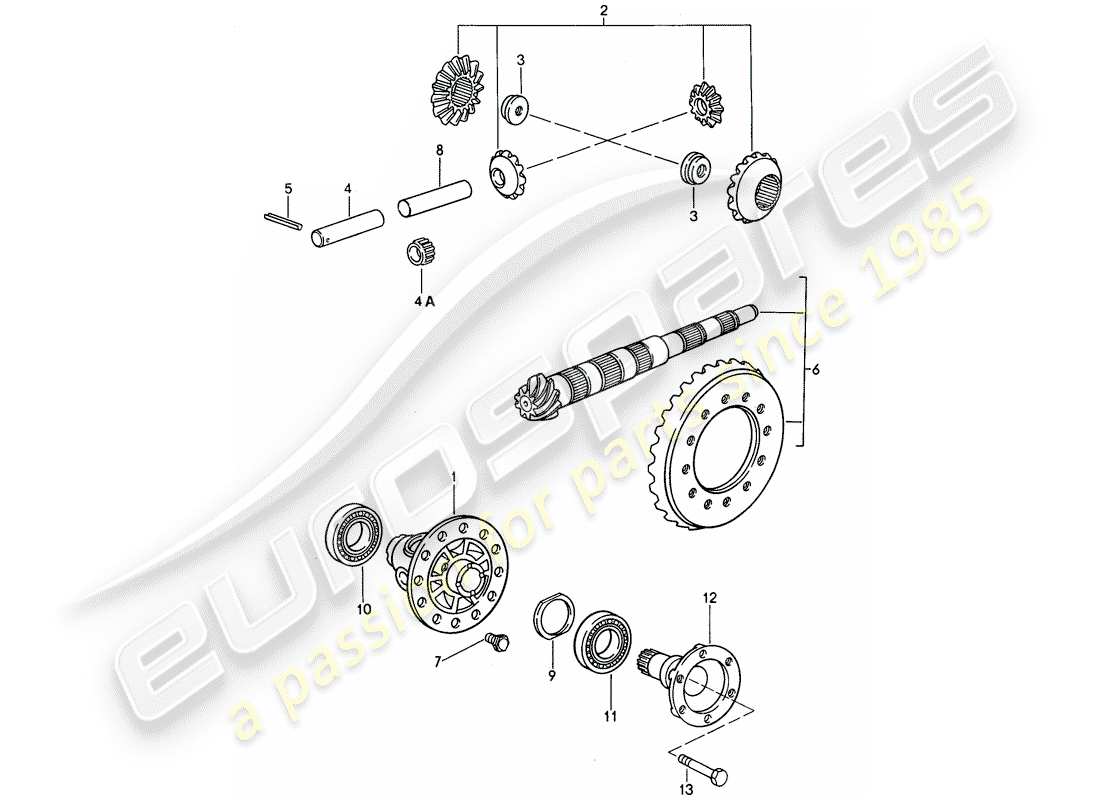 porsche 1995 (968) cambio manuale - differenziale diagramma delle parti