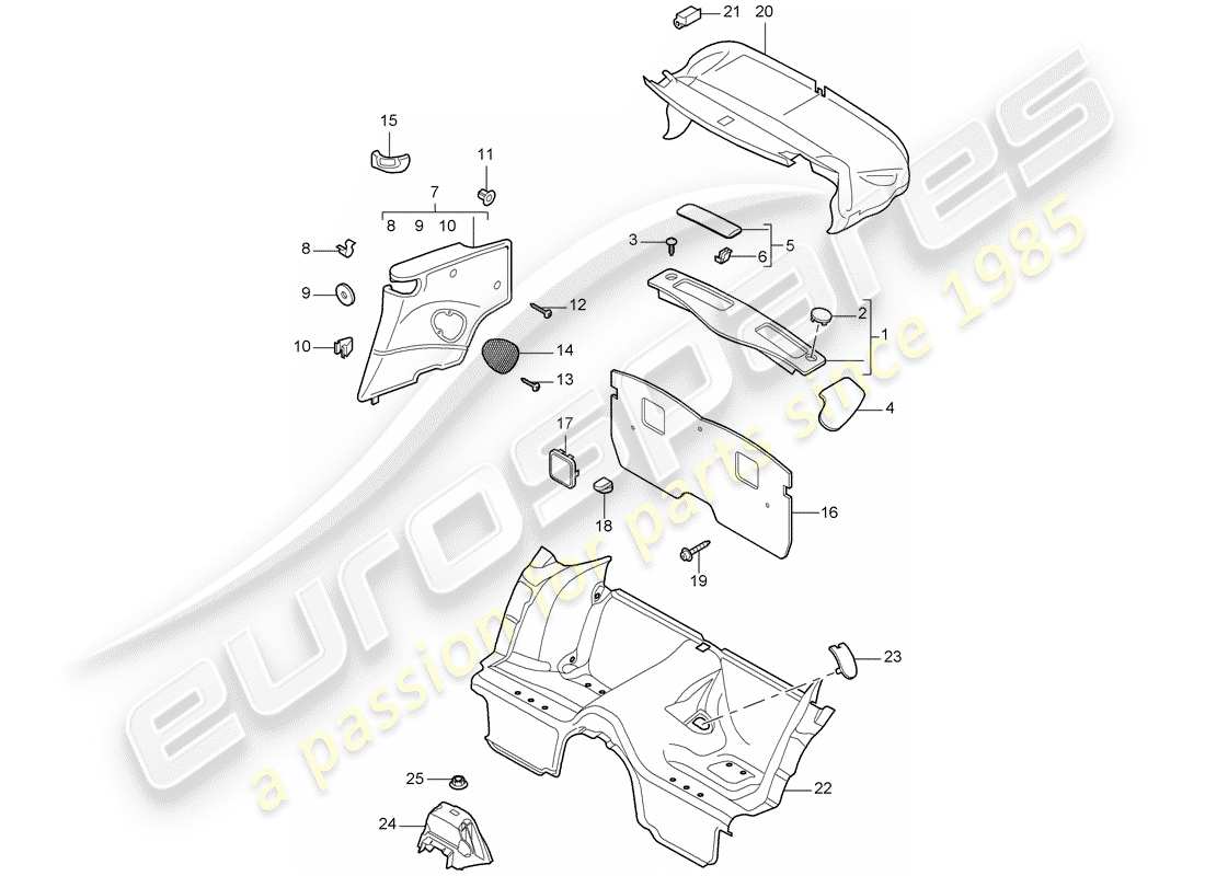porsche 2012 (997-2) finiture diagramma delle parti