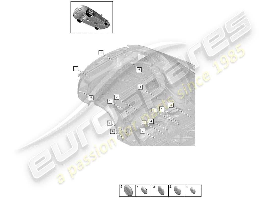 porsche 2018 (panamera 971-1) diagramma delle parti della spina