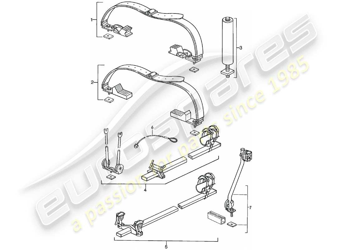 porsche 1981 (924) sistema di trasporto sul tetto - - ii - - until - 75 kg - d - mj 1981>> - mj 1982 schema delle parti