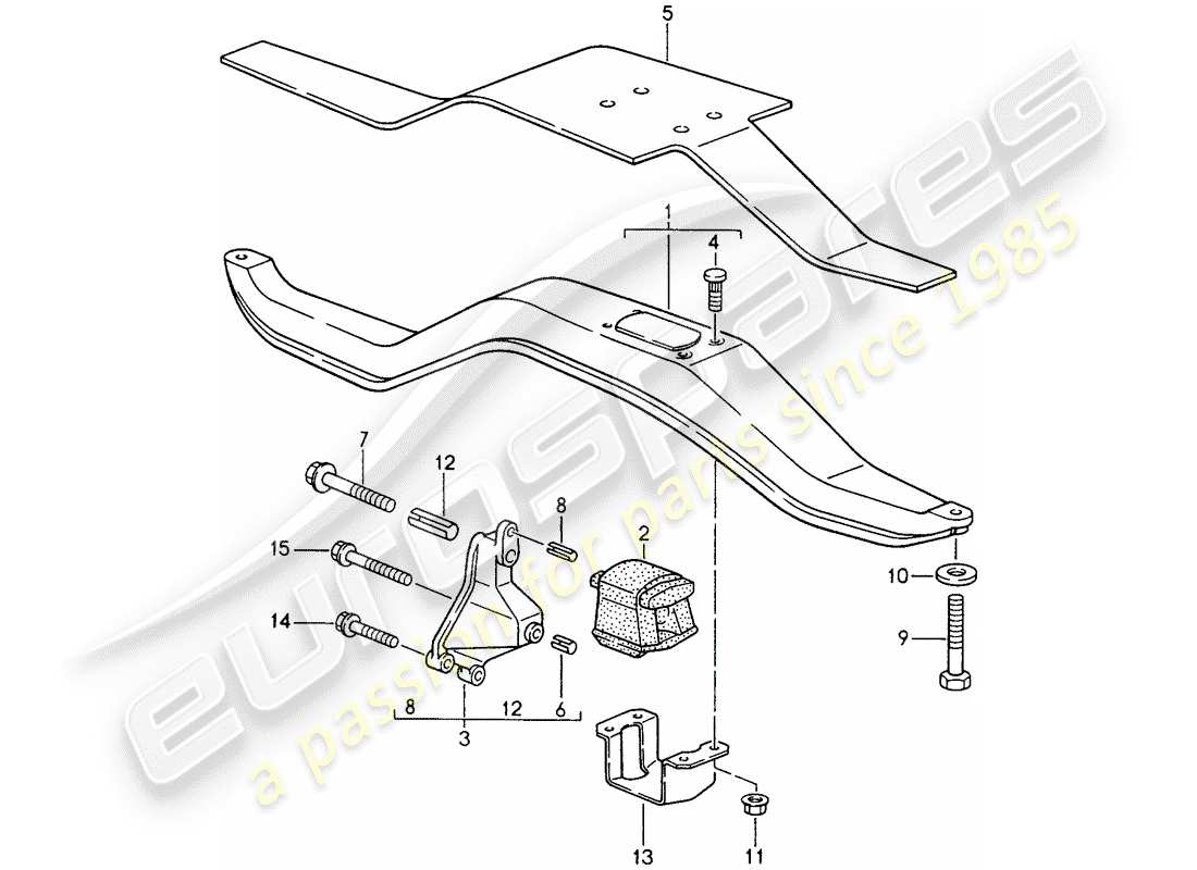 porsche 1994 (968) tiptronic - sospensione della trasmissione diagramma delle parti
