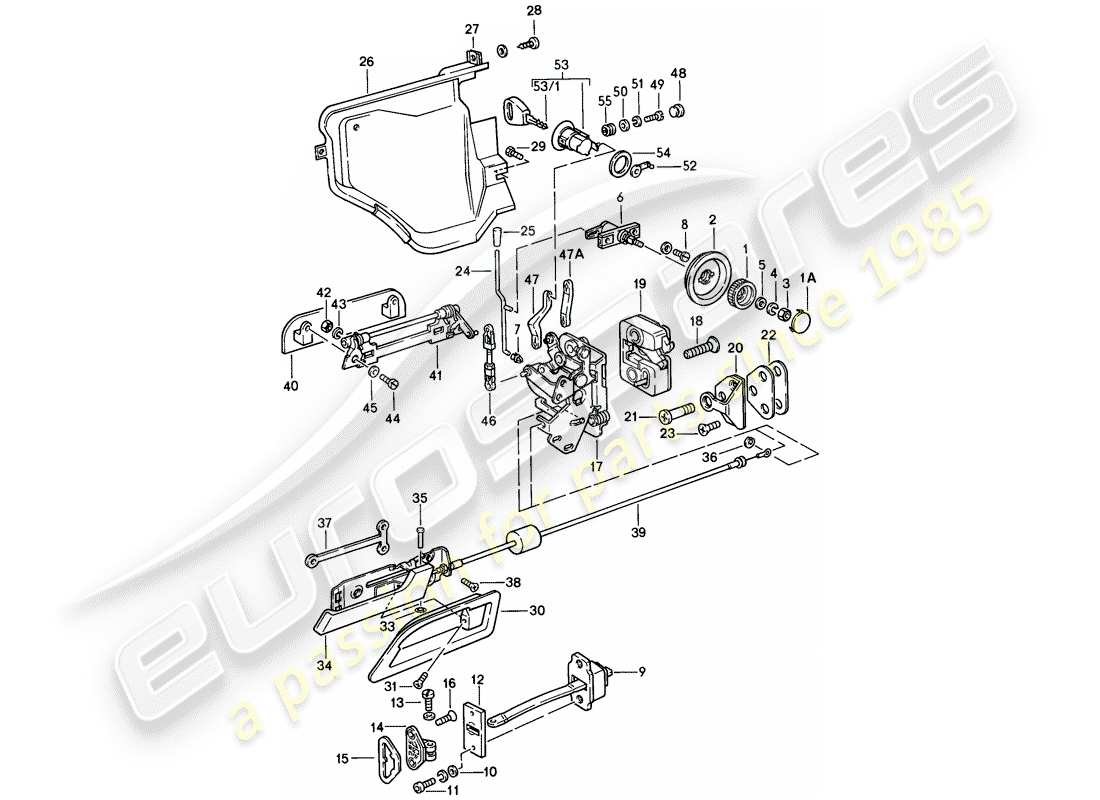 porsche 1981 (928) parti di installazione - porta diagramma delle parti