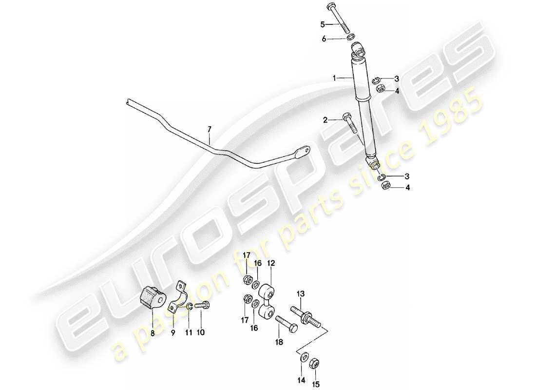 porsche 1981 (924) antivibrante - stabilizzatore diagramma delle parti