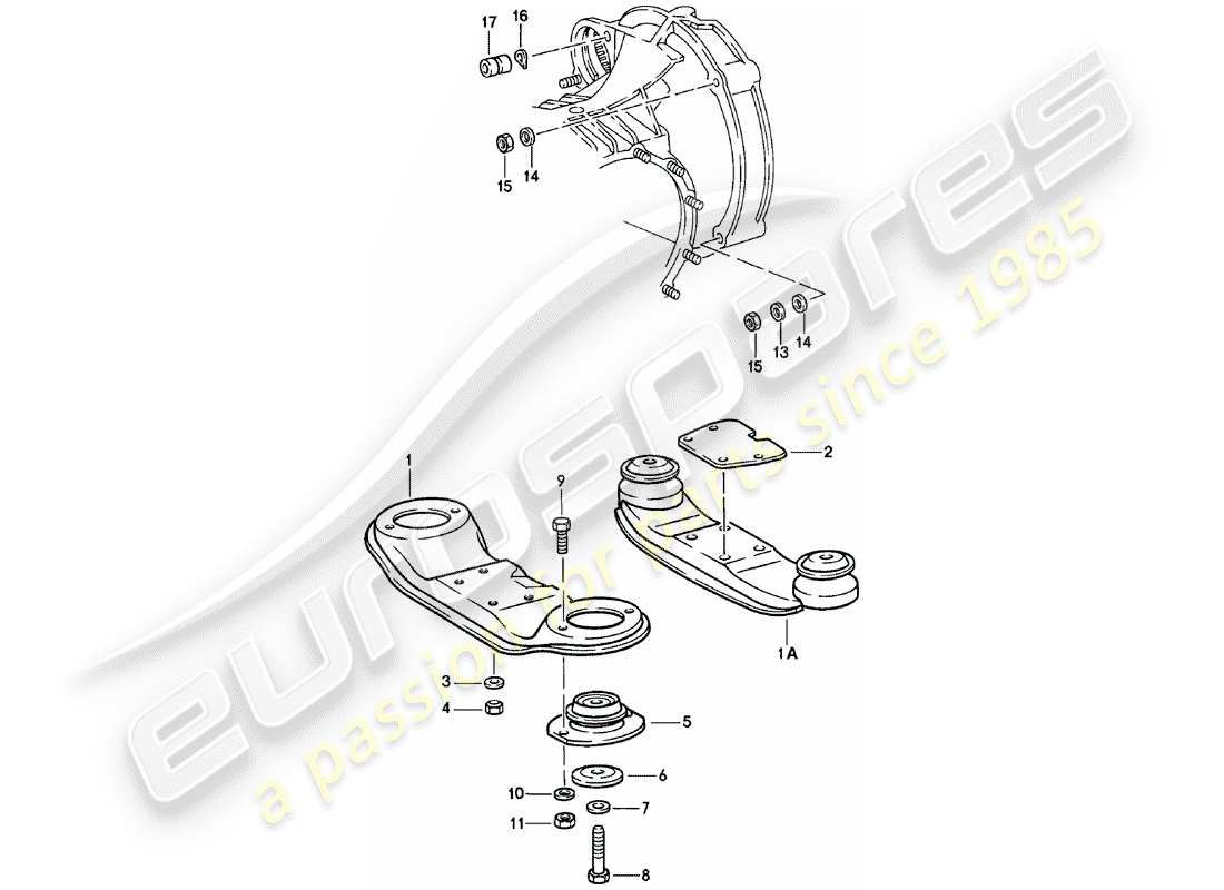 porsche 1978 (911) sospensione della trasmissione diagramma delle parti