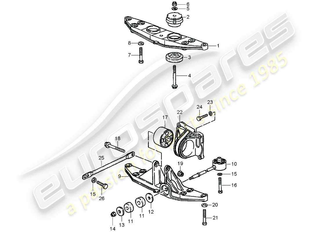 porsche 1994 (964) tiptronic - sospensione della trasmissione diagramma delle parti