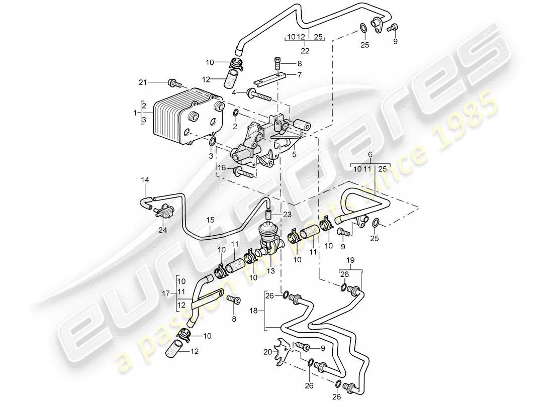 porsche 2007 (987 cayman) tiptronic diagramma delle parti