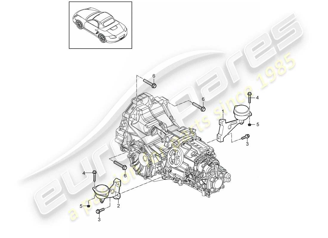 porsche 2012 (987 boxster) cambio manuale diagramma delle parti