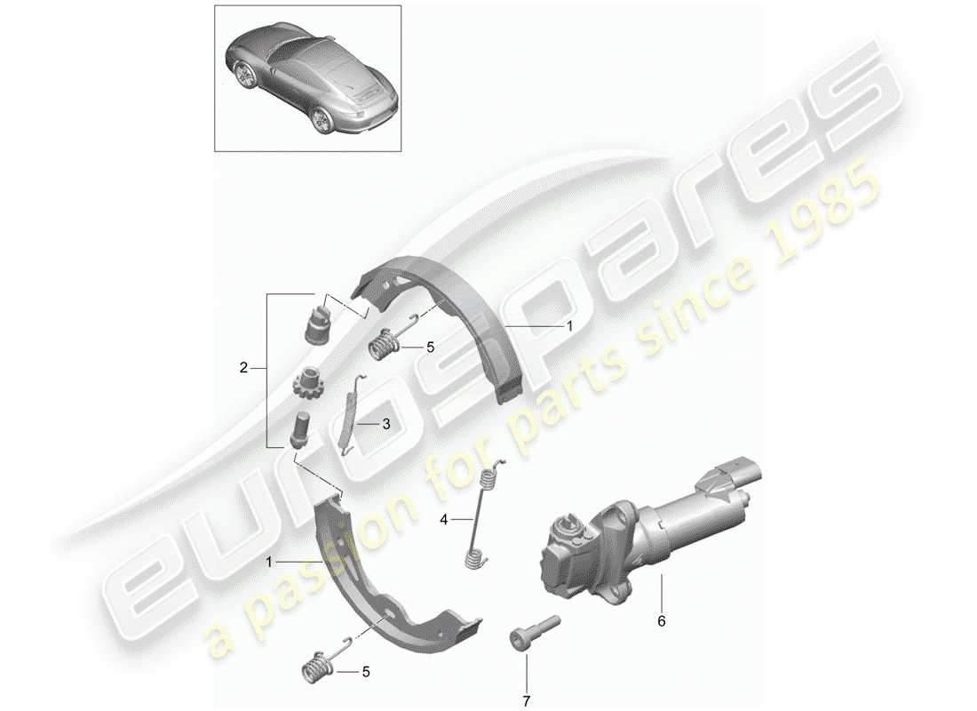porsche 2015 (991-1) freno di stazionamento diagramma delle parti