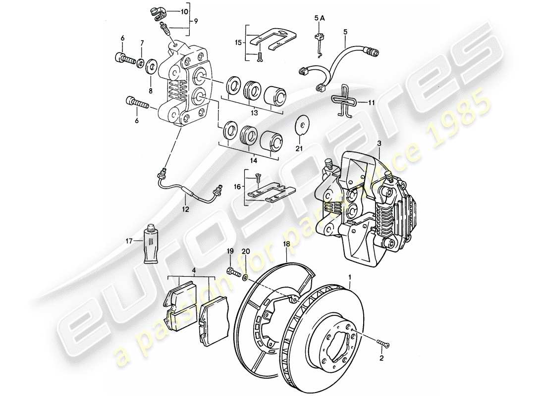 porsche 1992 (968) freni a disco - assale posteriore diagramma delle parti