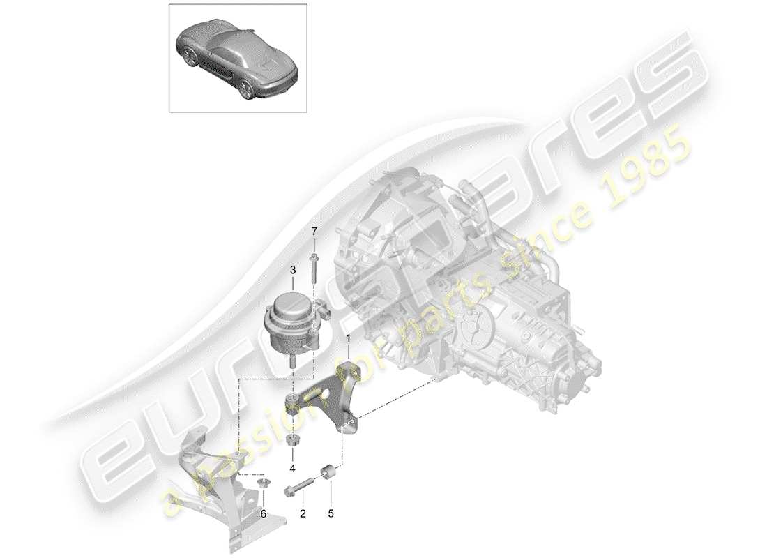 porsche 2014 (981 boxster) sospensione della trasmissione diagramma delle parti