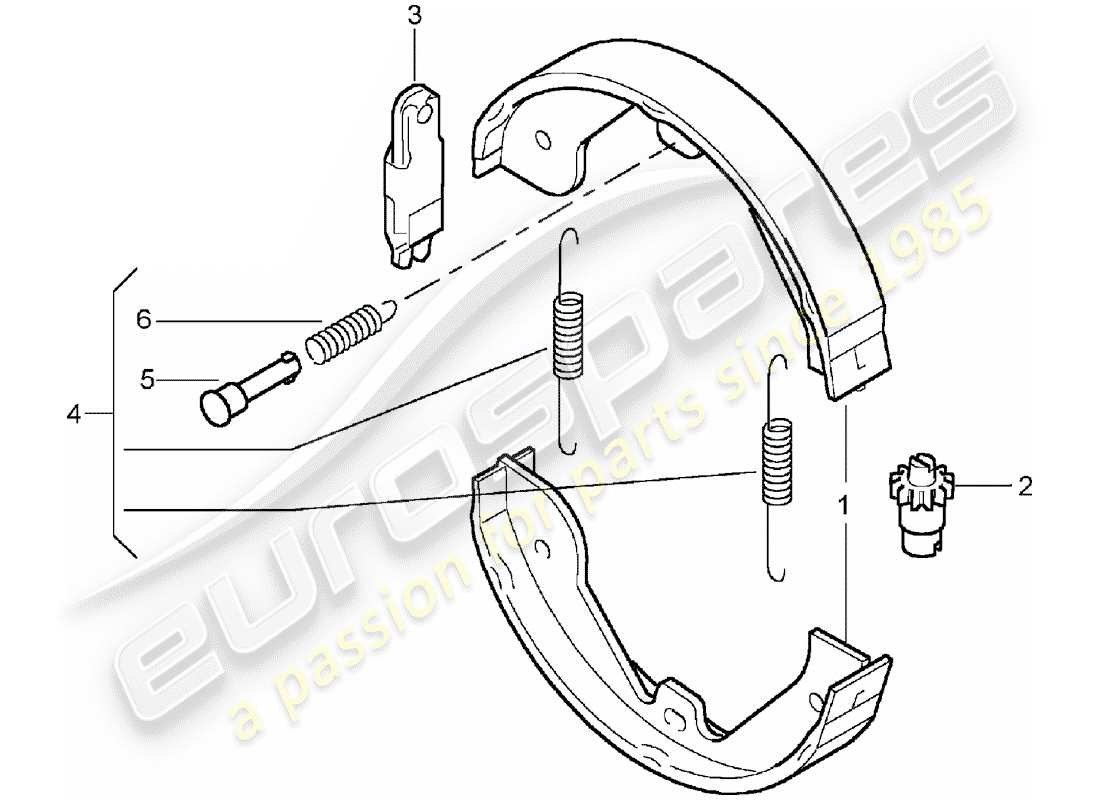 porsche 2005 (cayenne e1 9pa) leva del freno di parcheggio attivata con il piede diagramma delle parti