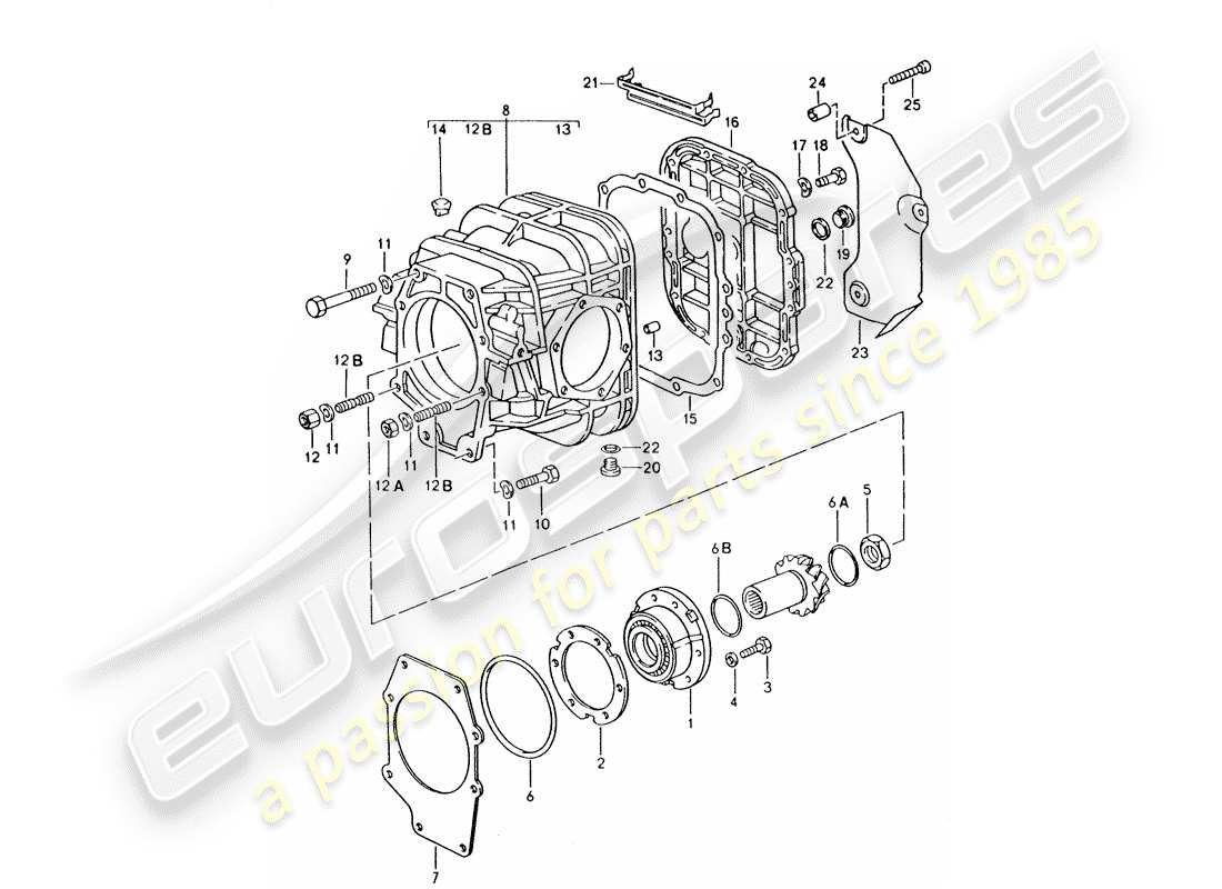 porsche 1995 (928) cambio automatico - differenziale diagramma delle parti