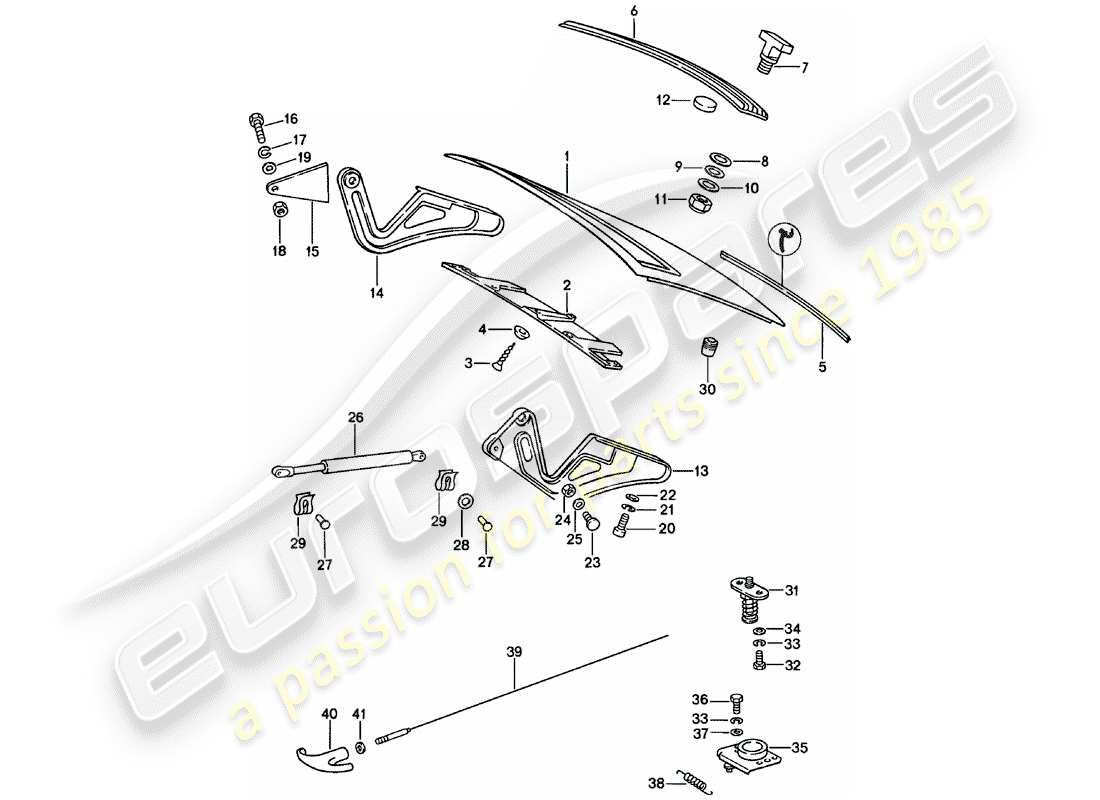 porsche 1983 (911) copertina diagramma delle parti