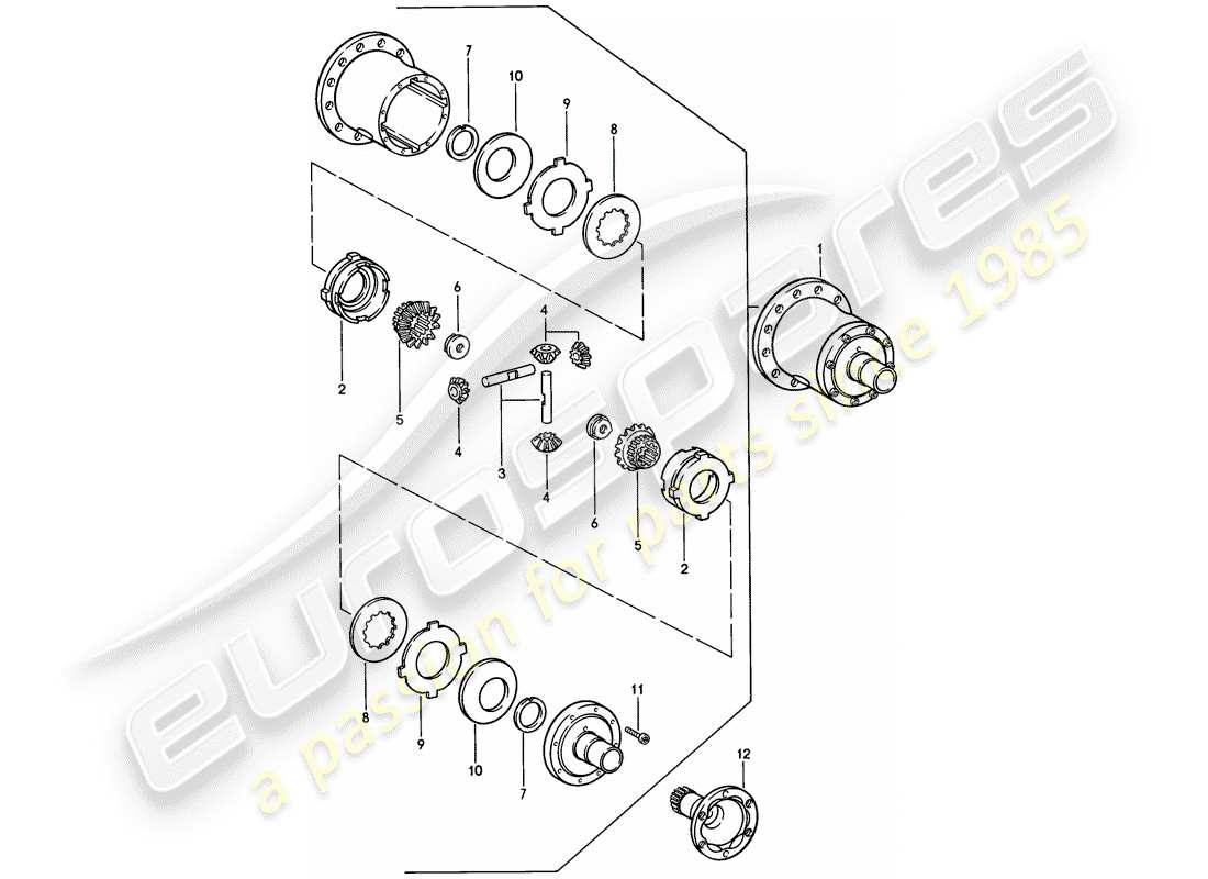 porsche 1982 (944) differenziale a slittamento limitato - per - cambio manuale schema delle parti