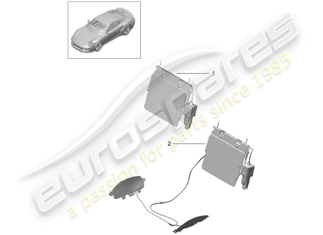porsche 2019 (991-2 turbo) supporto lombare schema delle parti