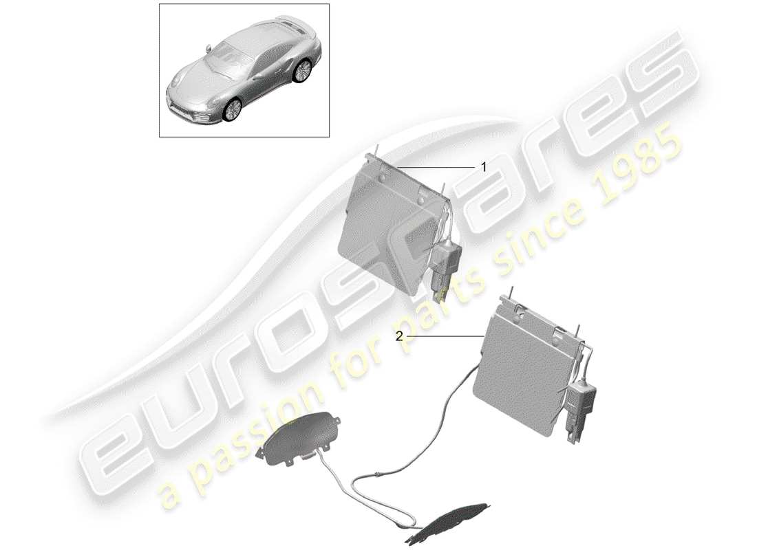 porsche 2016 (991-1 turbo) supporto lombare schema delle parti
