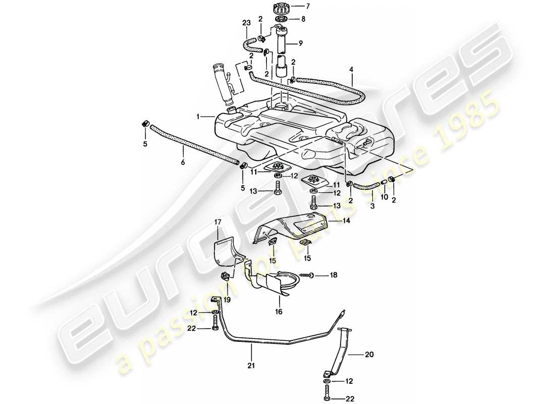 porsche 1986 (944) serbatoio di carburante diagramma delle parti