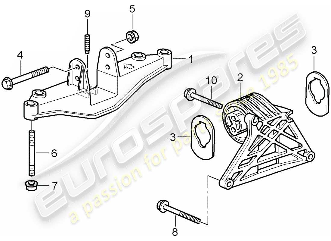porsche 2007 (987 cayman) sospensione motore schema delle parti