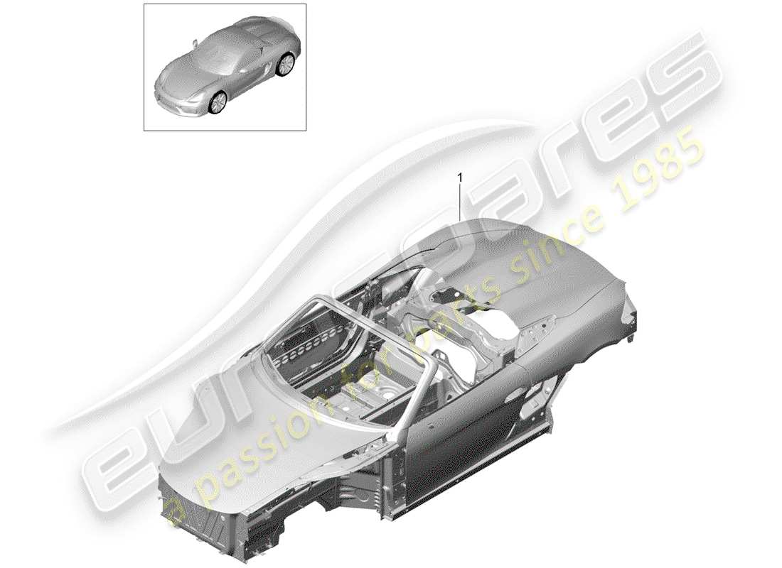 porsche 2016 (981 boxster spyder) schema delle parti della carrozzeria