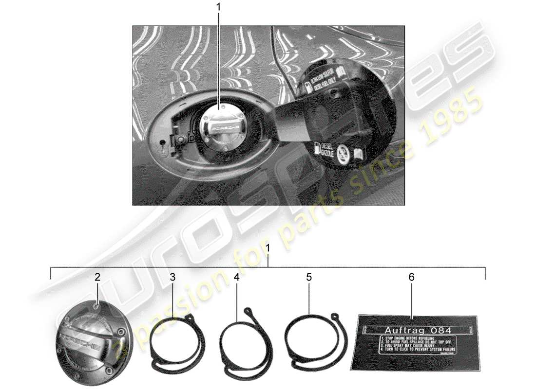 porsche 2013 (tequipment panamera) tappo con cinghia di tenuta per schema delle parti