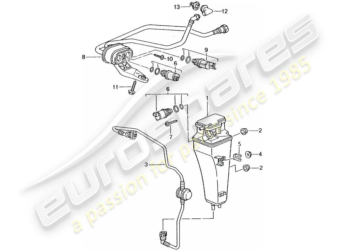 porsche 2000 (986 boxster) schema delle parti del contenitore per emissioni evaporative