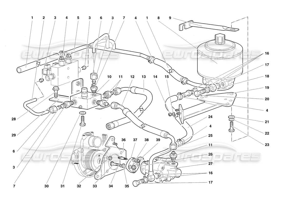 lamborghini diablo sv (1998) schema delle parti sterzo (pacchetto comfort).