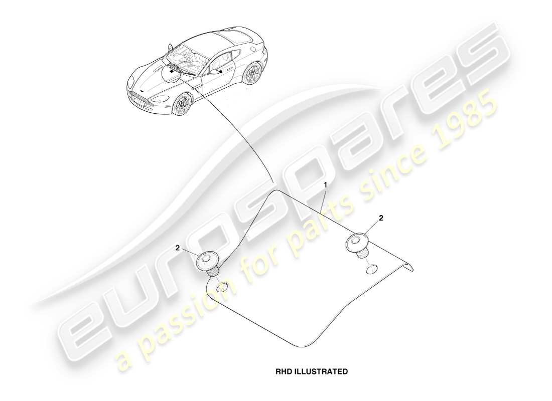 aston martin v8 vantage (2007) diagramma delle parti della copertura del plenum