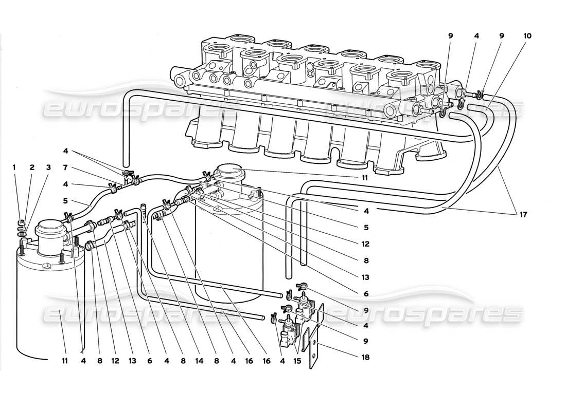 lamborghini diablo gt (1999) sistema di alimentazione carburante diagramma delle parti