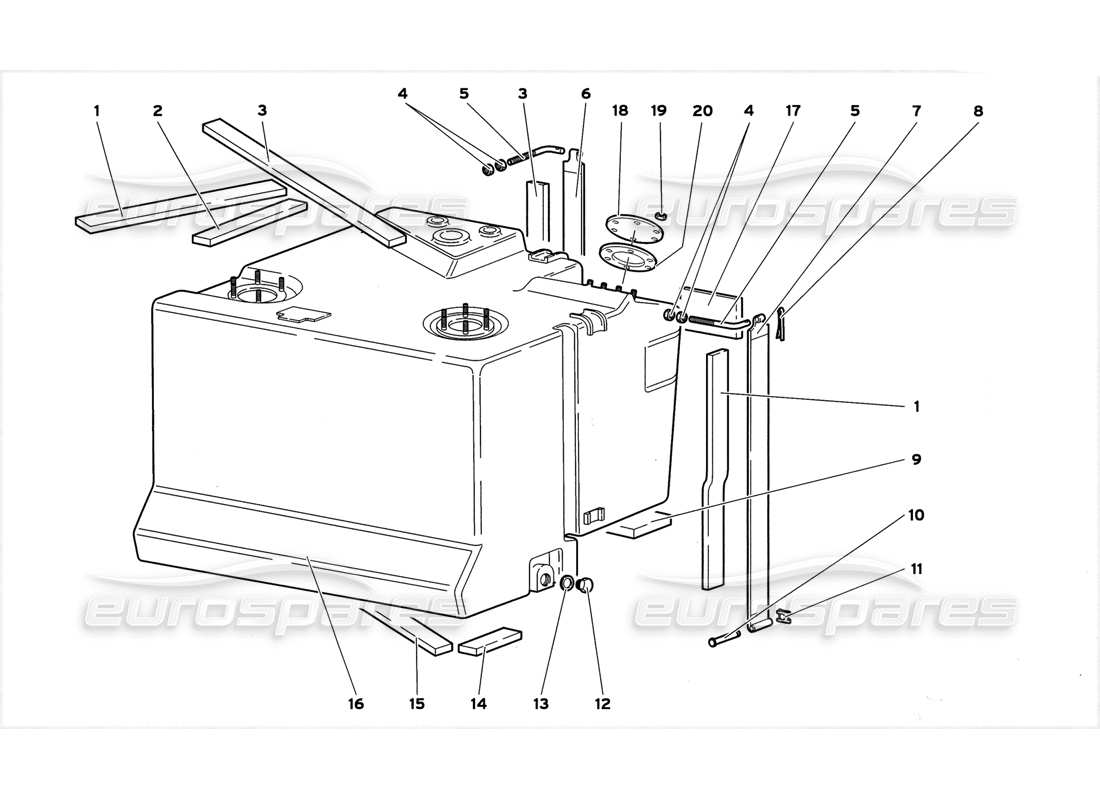 lamborghini diablo gt (1999) sistema di alimentazione carburante diagramma delle parti