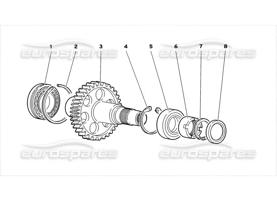 lamborghini diablo gt (1999) estremità della trasmissione ad ingranaggi diagramma delle parti