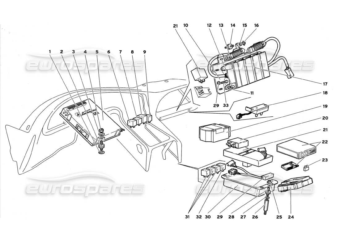 lamborghini diablo gt (1999) sistema elettrico diagramma delle parti