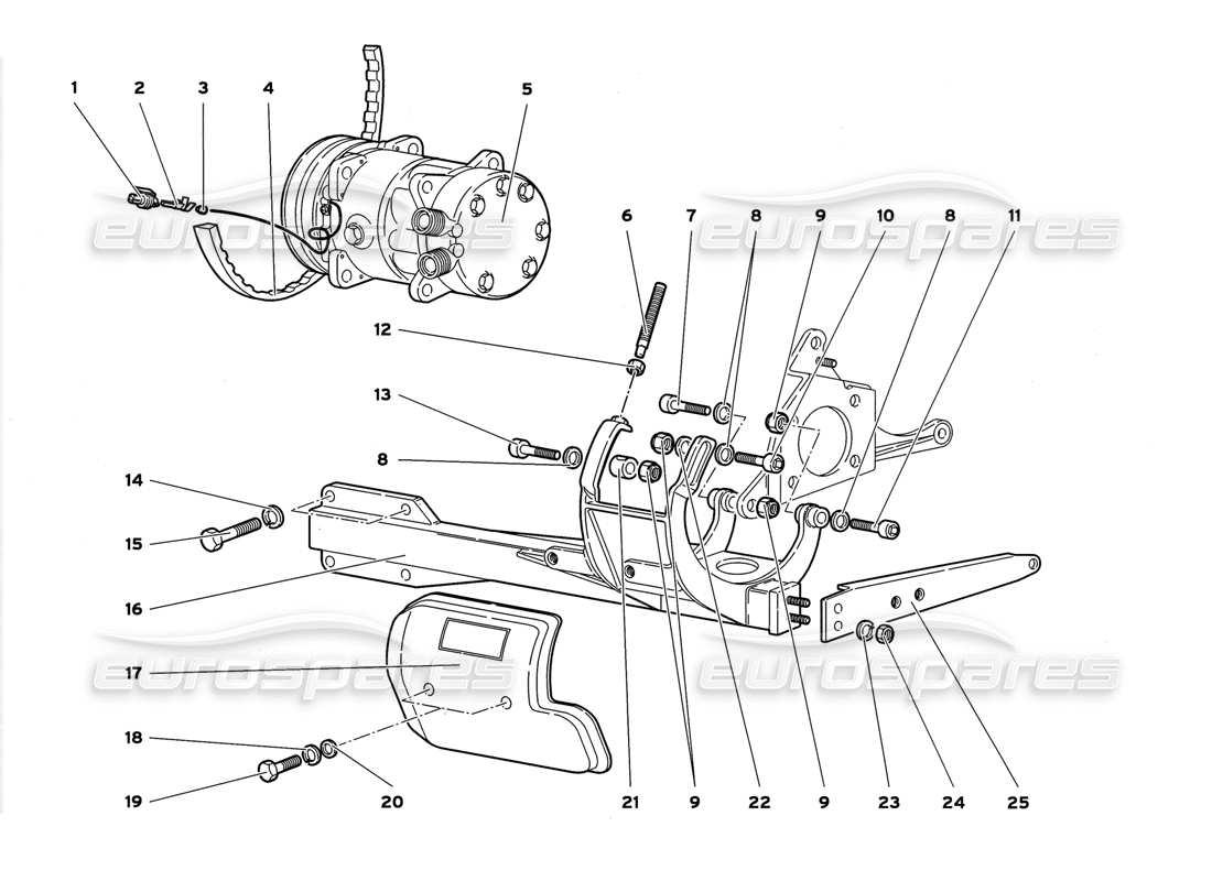 lamborghini diablo gt (1999) controllo climatico diagramma delle parti
