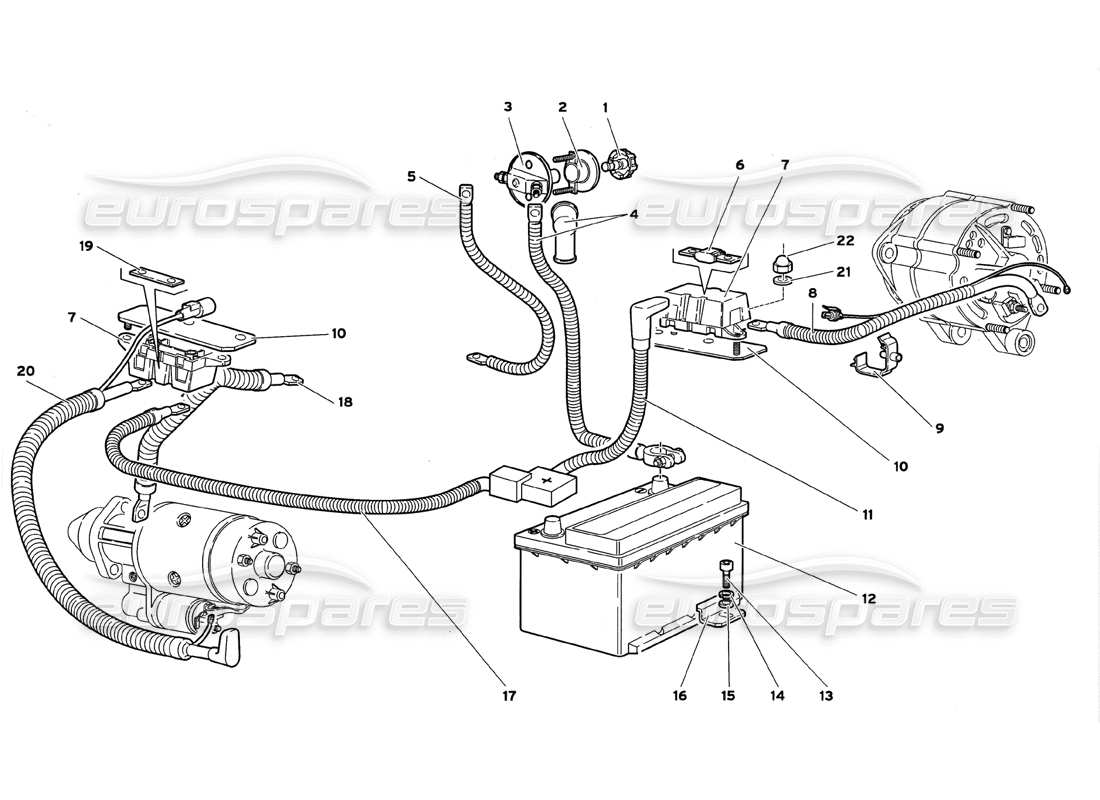 lamborghini diablo gt (1999) sistema elettrico diagramma delle parti