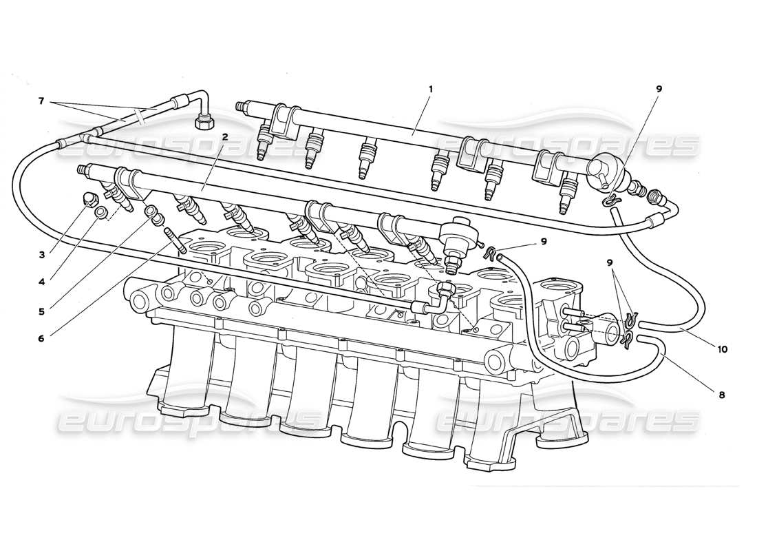 lamborghini diablo gt (1999) sistema di alimentazione carburante diagramma delle parti