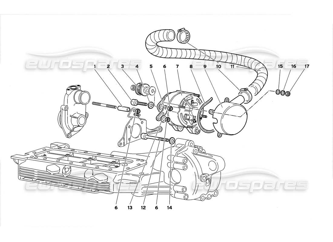 lamborghini diablo gt (1999) alternatore diagramma delle parti