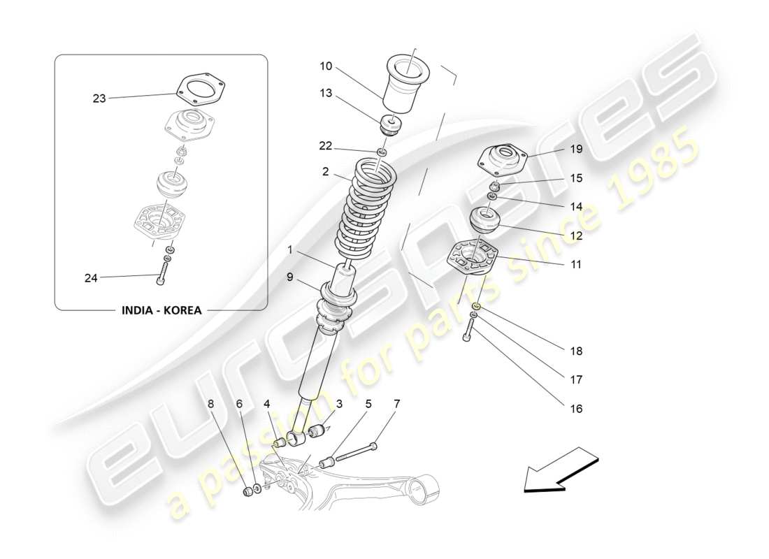 maserati granturismo (2014) dispositivi ammortizzatori anteriori diagramma delle parti