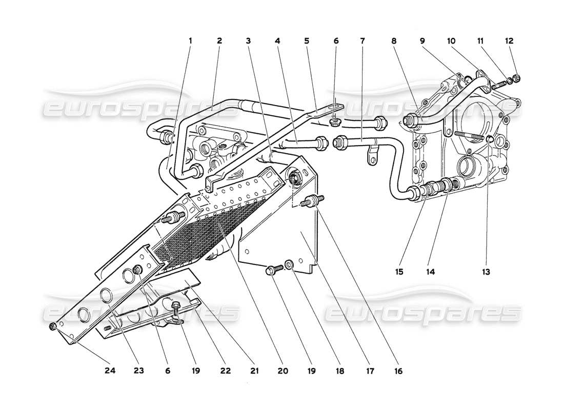 lamborghini diablo 6.0 (2001) schema delle parti del sistema olio motore