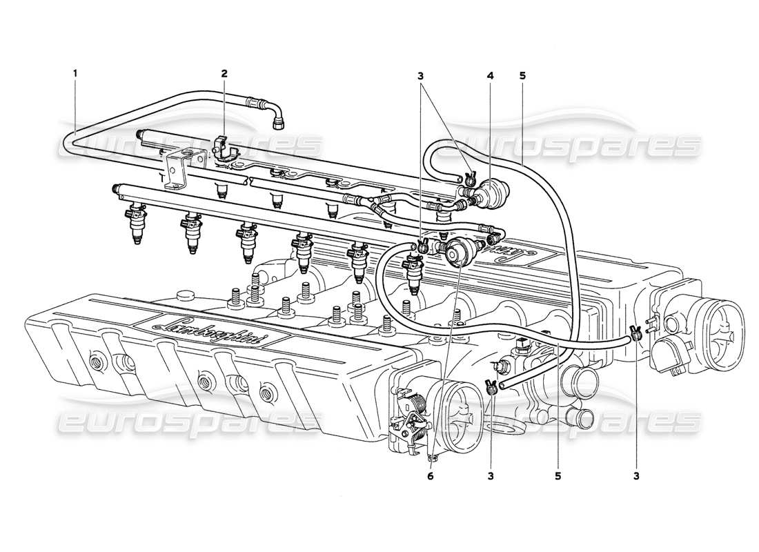 lamborghini diablo 6.0 (2001) sistema di alimentazione carburante diagramma delle parti
