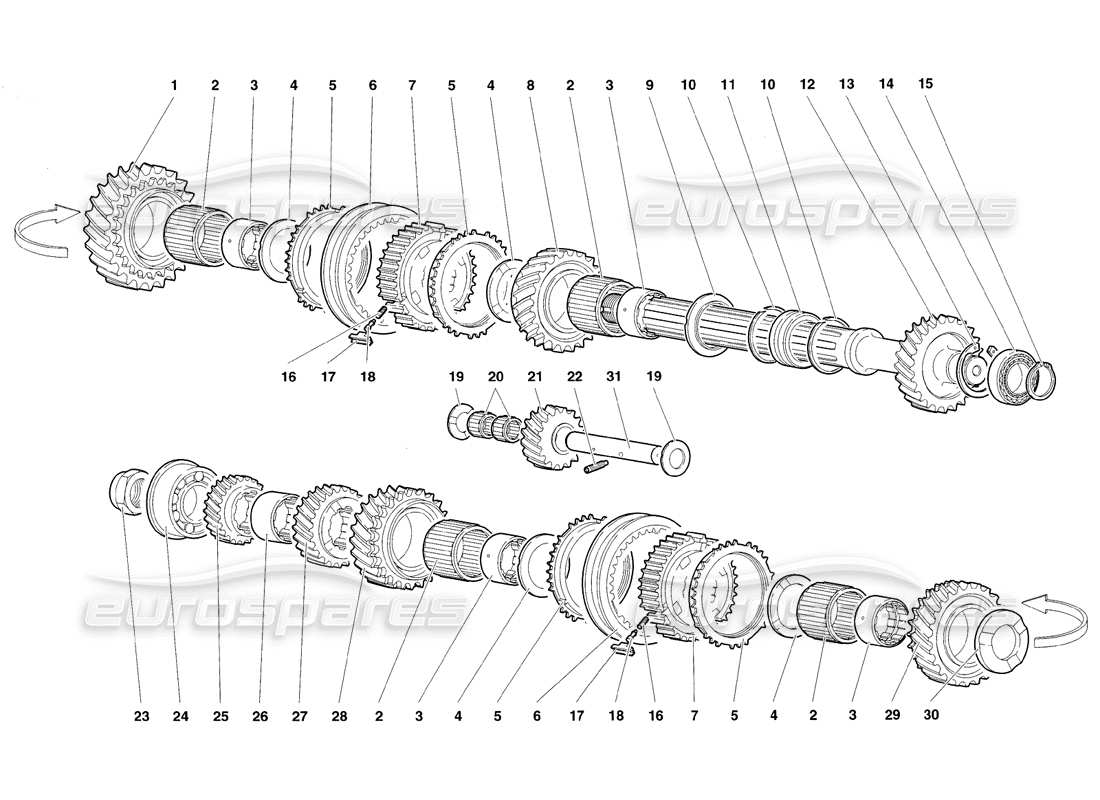 lamborghini diablo sv (1998) diagramma delle parti dell'albero condotto