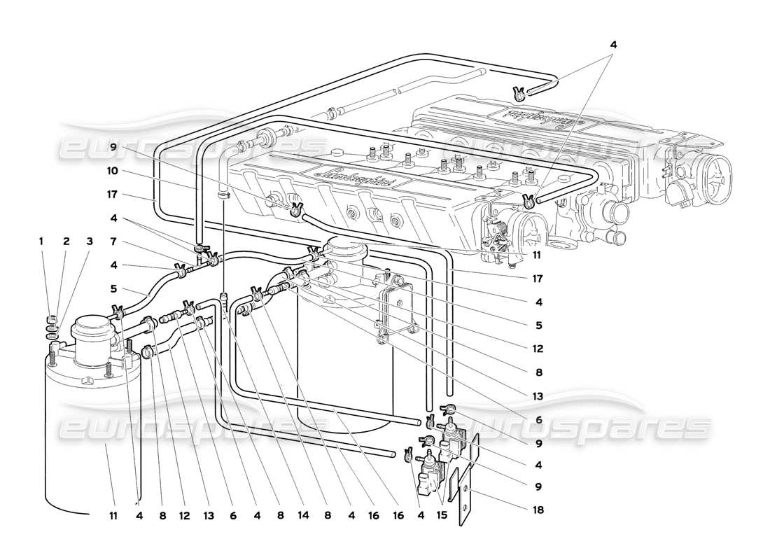 lamborghini diablo sv (1999) sistema di alimentazione carburante diagramma delle parti