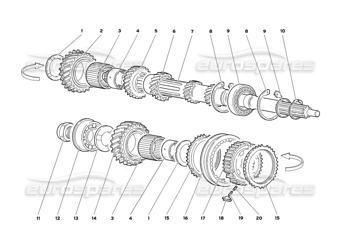 lamborghini diablo sv (1999) albero principale diagramma delle parti