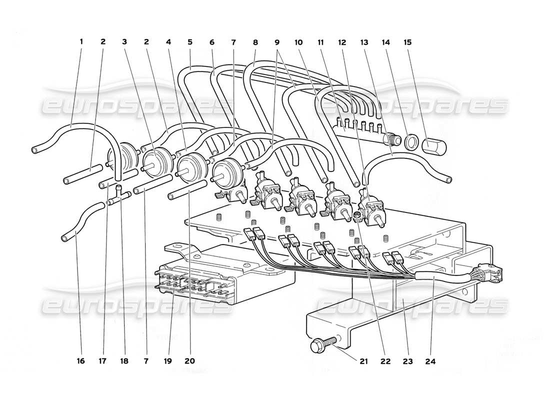 lamborghini diablo sv (1999) diagramma delle parti del controllo del clima